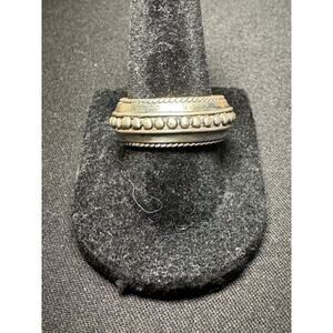 925 Sterling Silver FAS Band Ring 7grams Beaded Pattern Size 8.25